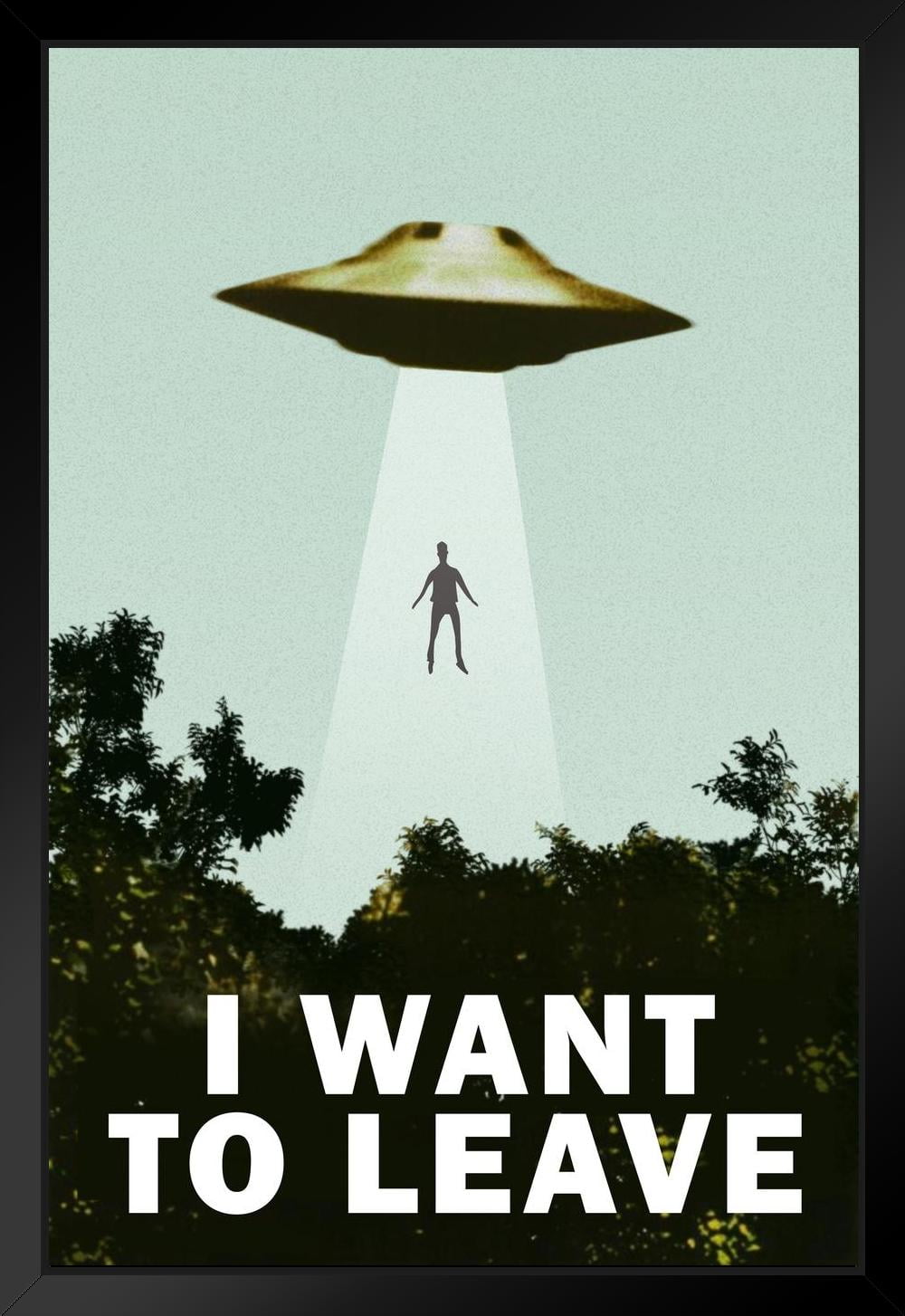 I Want To Leave UFO Alien Abduction Funny TV Parody Poster Want To ...