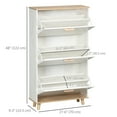 thumbnail image 3 of HOMCOM 12 Pair Shoe Storage Cabinet w/ Flip Drawers for Entryway White, 3 of 10