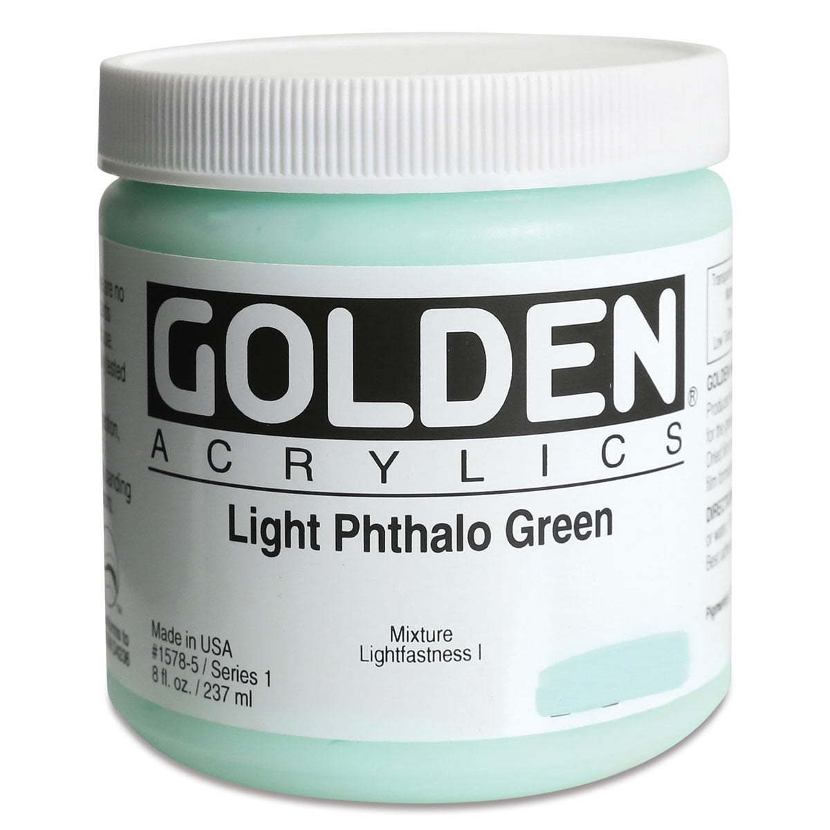 Golden Heavy Body Artist Acrylics - Light Phthalo Green, 8 oz