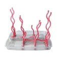 thumbnail image 1 of HLONK Bottle Drying Rack Folding Bottle Drying Rack with Tray for Storage  Red(10.79X9.84X6.89Inch), 1 of 11