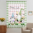 thumbnail image 3 of Easter Sheer Curtains 63 Inches Long, Spring Gnomes Floral Bunny Duck Green Pink Plaid Light Filering Curtains, Breathable Simi Curtain Privacy Drapes for Living Room Bedroom Window Treatment, 3 of 9