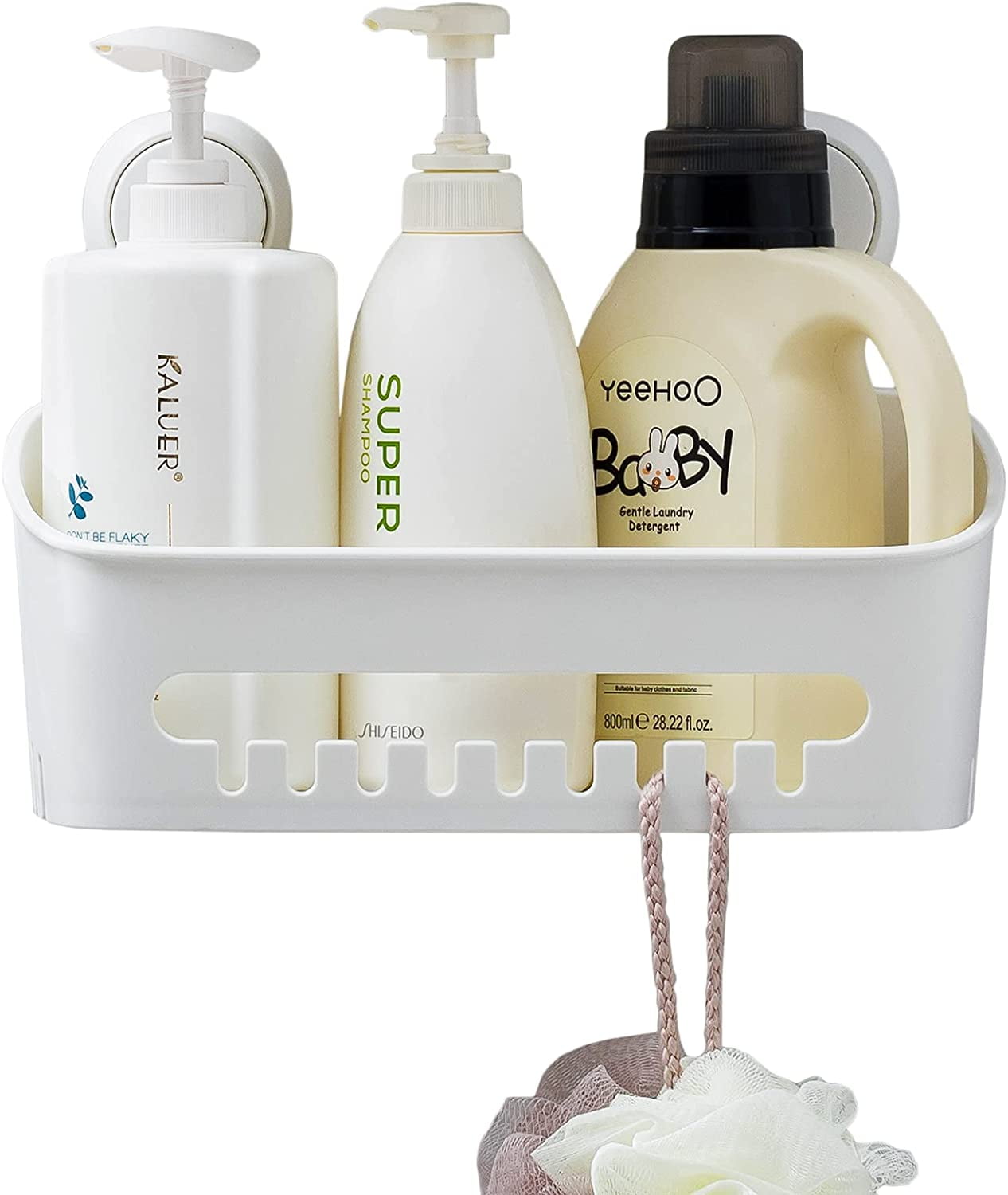 Shower Caddy Suction Cup Shower Shelf No Drilling Bathroom Organizer