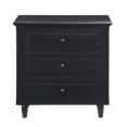 thumbnail image 3 of Glavbiku Modern 3 Drawer Nightstand,Wood Bedside Table for Bedroom,Black,28.1" H x 27.9" L,Adult, 3 of 12