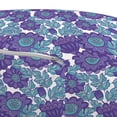 thumbnail image 2 of Floral Pouf Cover with Zipper, Repetitive Purple Tones Cartoon Chrysanthemum Flowers, Soft Decorative Fabric Unstuffed Case, 30" W X 17.3" L, Pale Seafoam Blue Violet, by Ambesonne, 2 of 3