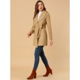 thumbnail image 4 of INSPIRE CHIC Manteau Trench Long pour Femme, Mignon, à Col Rabattu, à Simple Boutonnage, avec Ceinture, 4 of 6