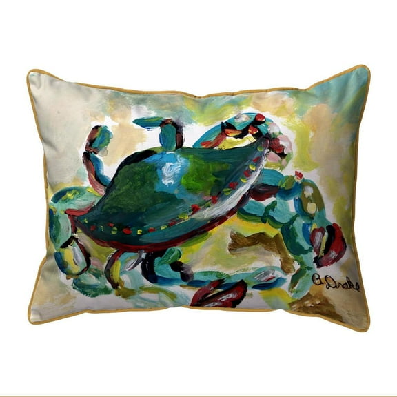 Betsy Drake Interiors Colorful Crab 16x20 Large Indoor/Outdoor Pillow