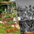thumbnail image 4 of Al Fresco Wood Ladder Plant Stand 3 Tier, Foldable Flower Pot Display Shelf Rack for Indoor Outdoor Home Patio Lawn Garden Balcony Organizer Planter Holder, 4 of 7