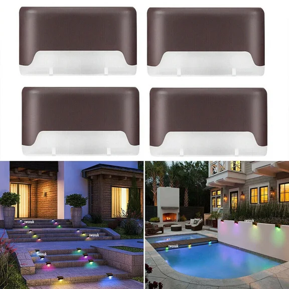 PURELY- 4X Solar Deck Lights Outdoor Step Lights Led Fence Stair Lights For Garden Yard