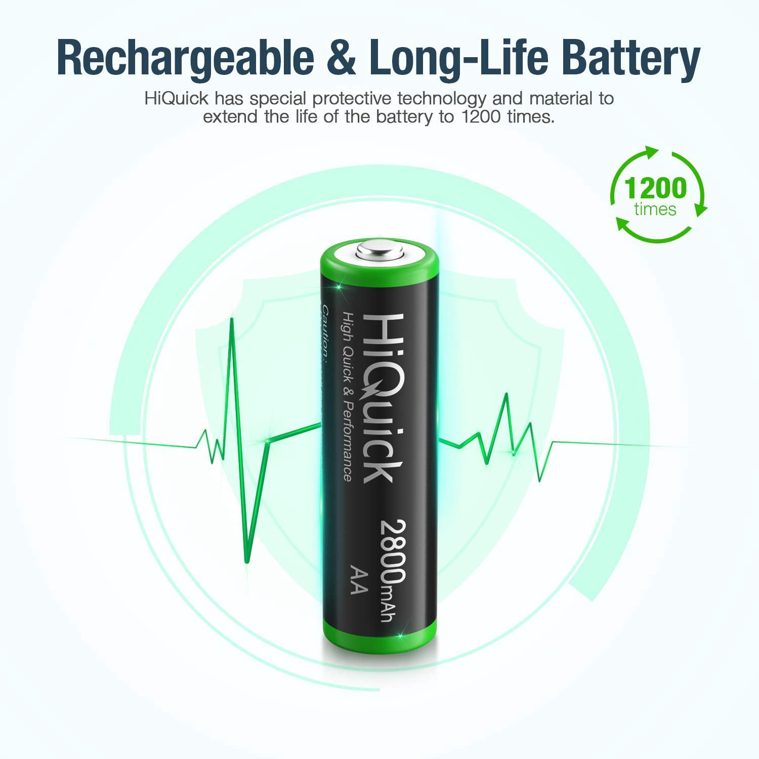 HiQuick AA Rechargeable Batteries, 2800mAh High-Capacity, 16-Pack – Reliable and Long-Lasting Power for All Your Devices