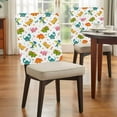 thumbnail image 4 of Dinosaurs Chair Back Covers Set of 4, Cartoon Green Blue Pink Yellow Dinosaurs Stretch Dining Chair Back Slipcovers Removable Seat Cover for Kitchen Restaurant Hotel Cafe, 4 of 9