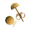 thumbnail image 3 of JewelStop 14k Real Yellow Gold Half Ball Diamond-cut Post Stud Earrings 8mm, 3 of 4