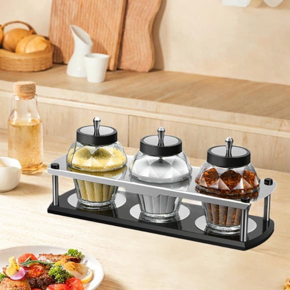 Tarros de condimentos BLESIY con cucharas 3 tarros de condimentos