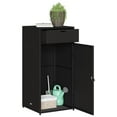 thumbnail image 3 of vidaXL Garden Storage Cabinet Black 55x55x111 cm Poly Rattan, 3 of 5