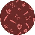 thumbnail image 1 of Ahgly Company Indoor Square Patterned Crimson Red Area Rugs, 3' Square, 1 of 6