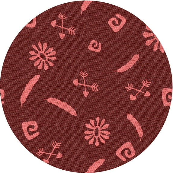 Ahgly Company Indoor Square Patterned Crimson Red Area Rugs, 3' Square