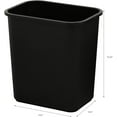 thumbnail image 2 of 7 Gallon / 28 Quart Space Saving Trash Wastebasket, Fits Under Desk and Small, Narrow Spaces in Commercial, Kitchen, Home Office, and Dorm, Easy to Clean, Black (Pack of 12), 2 of 8