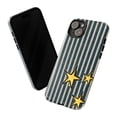 thumbnail image 3 of Vintage Blue Striped Star Phone Case, Retro Navy Vertical Lines & Yellow Stars Cover for iPhone 17 16 15 14 13 12 11 Pro Plus Mini, 3 of 6