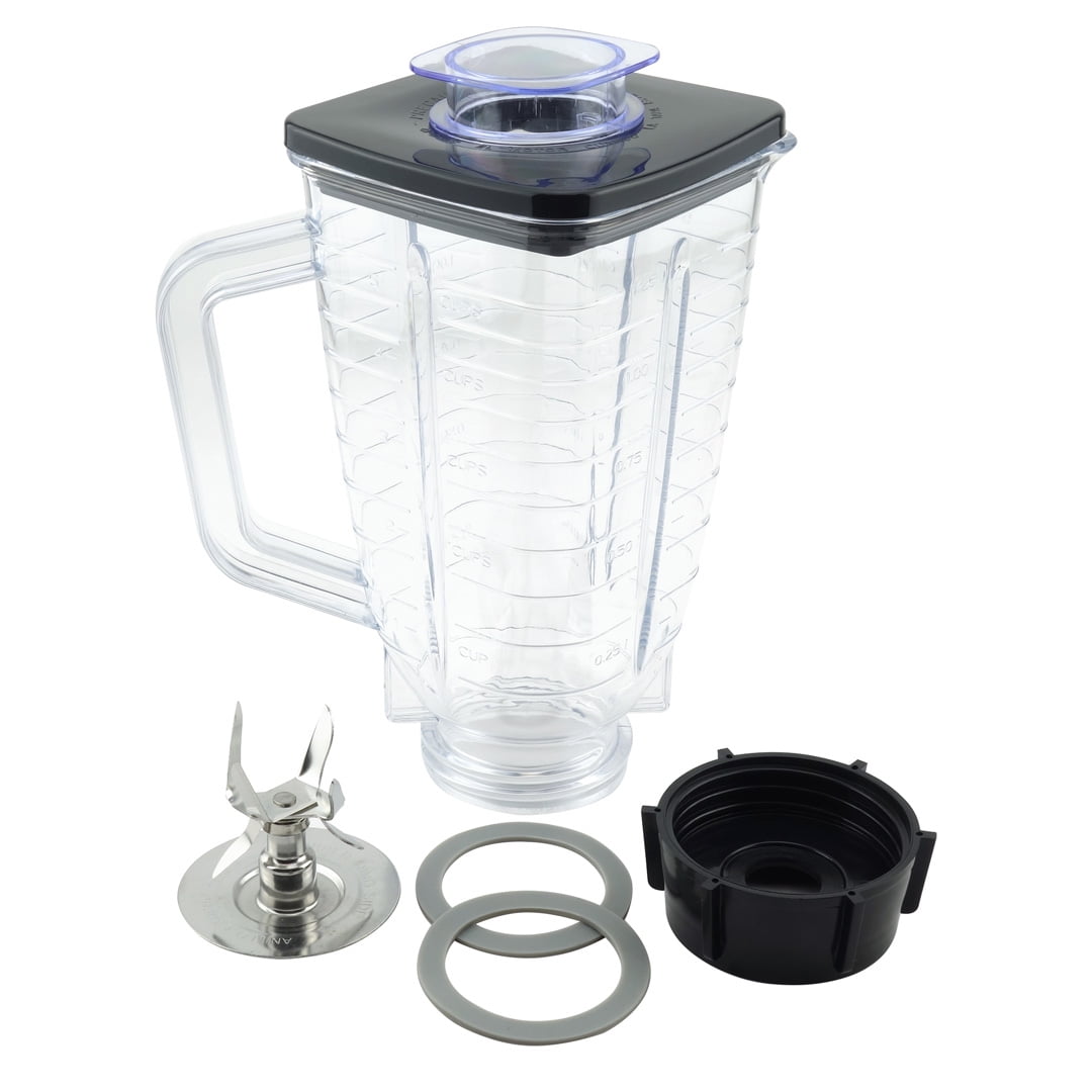 Oster Blender Replacement Jar - 5 Cup Glass Clover Top Blender Pitcher With Lid & Assembly | Fits Most Oster Blender Models