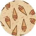 thumbnail image 1 of Ahgly Company Machine Washable Indoor Round Transitional Khaki Gold Area Rugs, 4' Round, 1 of 7