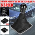 thumbnail image 5 of Perilla de palanca de cambios de 5 velocidades, botas de polaina de cuero PU para VW para Passat 3C B6 3C2 3C5 05-11, 5 of 5