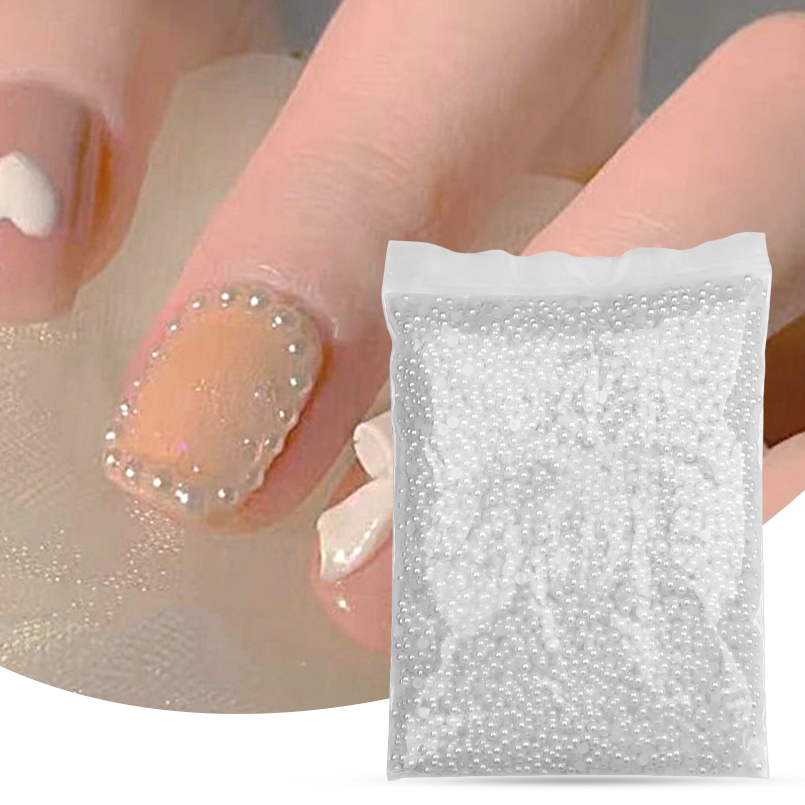 Genie Crafts 16000 Pieces of Flat Back Pearl Nail Gems for DIY