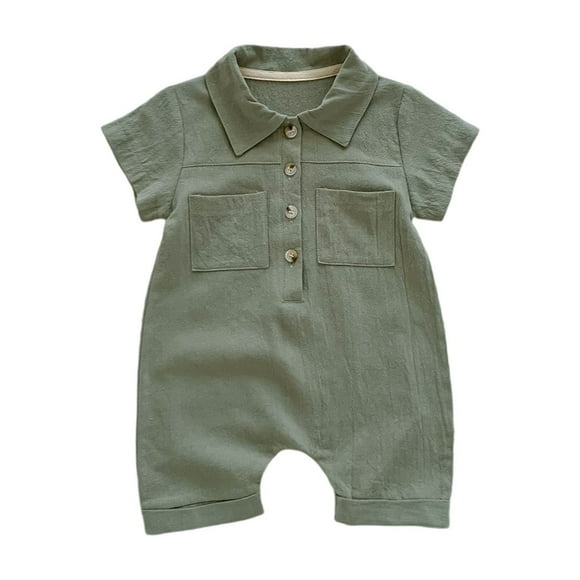 TIWEKE Onesies 0-3 Months Unisex,Summer Boys and Girls Onesize Fitting Collared Front Opening Sleeveless Tunic Set with Front Opening Fasteners,Size 0-6 Months