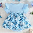 thumbnail image 2 of Baby Girls Butterfly Romper w/Headband Infant Ruffle Jumpsuit Birthday Dress, 2 of 7