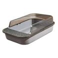 thumbnail image 4 of Cat Detachable Open Top Pet Litter Tray Splashproof Semi Closed Large Clear and Gray, 4 of 8