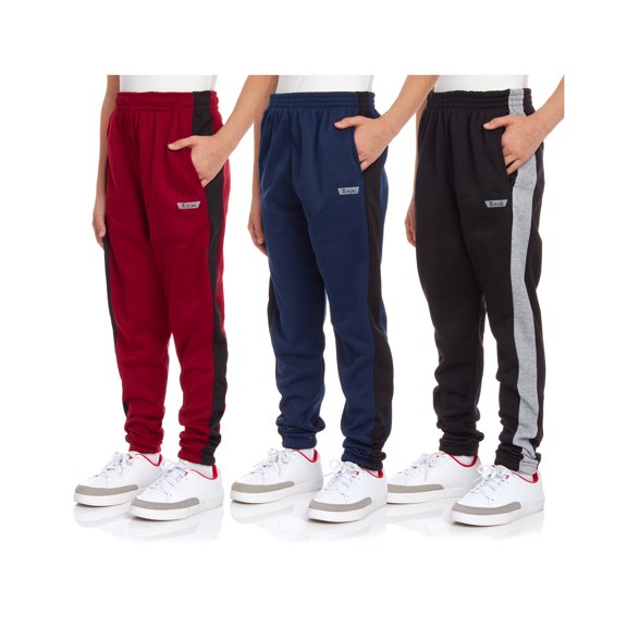 iXtreme Boys' Sweatpants - 3 Pack Cozy Fleece Jogger Pants (Size: 8-18)