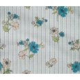 thumbnail image 4 of oneOone Cotton Flex Teal Blue Fabric Stripe|Leaves & Floral Artistic Dress Material Fabric Print Fabric By The Yard 40 Inch Wide, 4 of 4