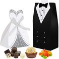 thumbnail image 1 of Nvzi 100 cajas de regalo para dulces de boda, caja de regalo para novios, recuerdos de boda para invitados y amigos (50 para la novia + 50 para el novio), 1 of 5