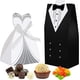 thumbnail image 1 of Nvzi 100 cajas de regalo para dulces de boda, caja de regalo para novios, recuerdos de boda para invitados y amigos (50 para la novia + 50 para el novio), 1 of 5
