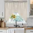 thumbnail image 6 of Blue Flower Swag Curtains for Kitchen/Bedroom/Living Room, Spring Farmhouse Country Floral Plant Beige Scalloped Curtains 63 Inch Long, Window Swag Topper Curtains Valances 2 Panels Set 36"x63", 6 of 8