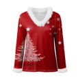 thumbnail image 4 of NMMUED Christmas Shirt T Shirts for Women Loose Fit Funny Christmas Shirts V Neck Tops for Women Xmas Gifts for Women Long Sleeve Tunic Tops for Women Ladies Christmas Tops Watermelon Red XXL, 4 of 4