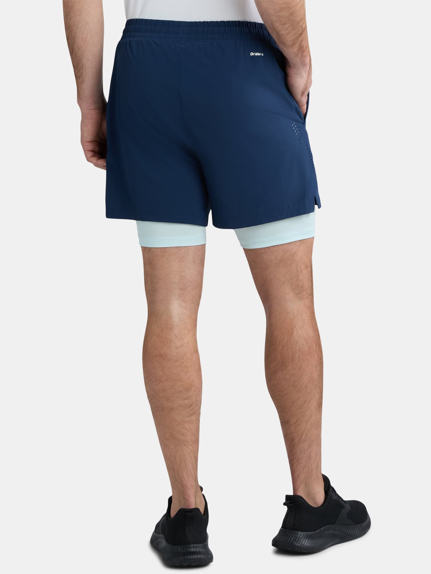 Athletic Works Men's and Big Men's 2 in 1 Gym Shorts with Liner, 6" & 8" Inseams, Sizes S-3XL