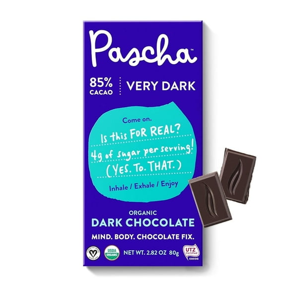 Pascha Organic Dark Chocolate Bar 85% Cacao 2.82 oz Pack of 3