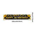 thumbnail image 2 of Black Background Happy 16 Birthday Banner with Gold Balloons Snowflakes and Ribbons Party Decoration Supplies Backdrop for 16th Birthday Party Photography Props Celebrations Decorations, 2 of 7