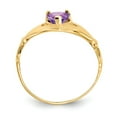 thumbnail image 2 of 14K Yellow Gold Ring Band Themed (02) February Cubic Zirconia CZ Purple, 2 of 5