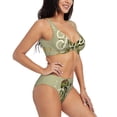 thumbnail image 2 of Daiia Dinosaur Women's Bikini Set Two Piece Swimsuit High Waisted Bikini Adjustable Straps Bikini Perfect for Beach, Pool, and Summer Vacation-Small, 2 of 9