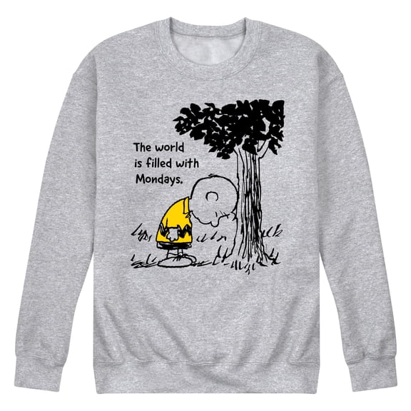 Peanuts - World Filled With Mondays - Men's Crew Fleece Sweatshirt