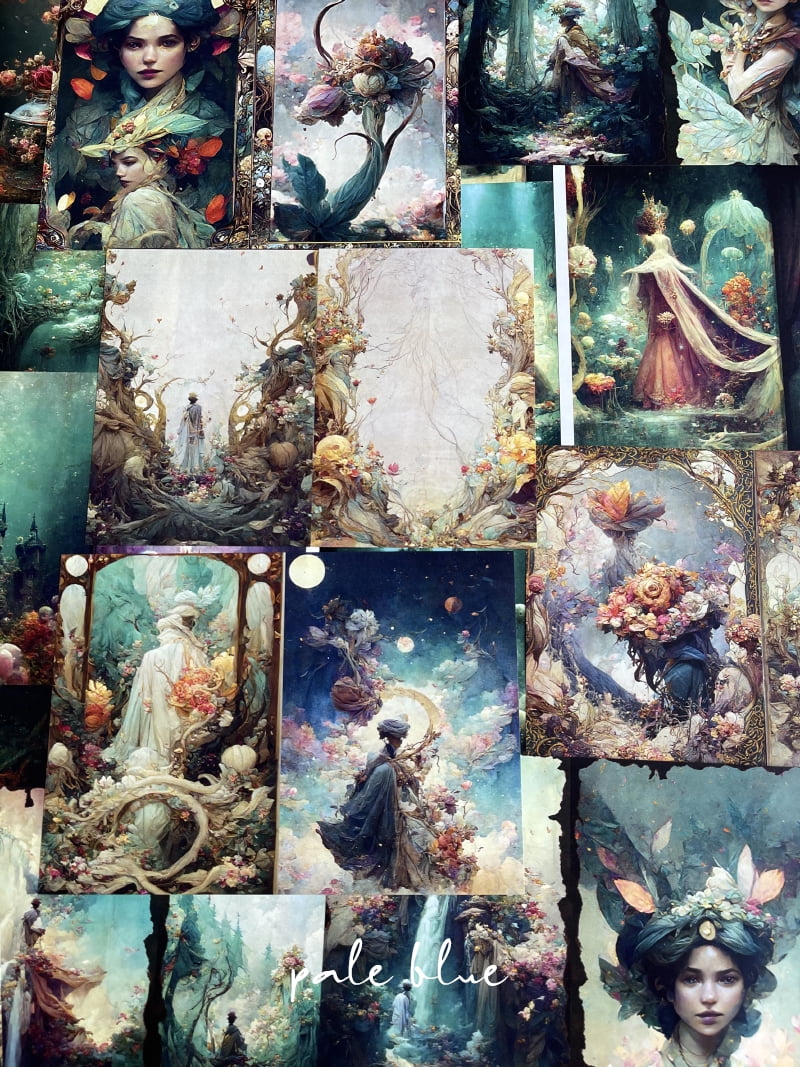22 Sheets Dreamland Kingdom Scrapbook Paper - A5 Size DIY Junk Journal Material for Creative Crafting