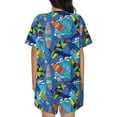 thumbnail image 6 of Balery Hawaiian Style Pattern Womens Pajama Sets 2 Piece Soft Short Sleeve Top and Shorts Sleepwear Round Neck Pjs Lounge Set with Pockets-Small, 6 of 7