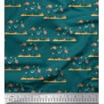 thumbnail image 1 of Soimoi Modal Satin Fabric Coral & Fish Ocean Printed Fabric 1 Yard 42 Inch Wide, 1 of 3