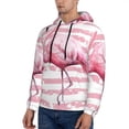 thumbnail image 3 of Picia Flamingo Pattern Casual Men's Hoodie - Lightweight Hooded Sweatshirt with Kangaroo Pocket, Comfortable Pullover for Everyday, Travel-3X-Large, 3 of 7