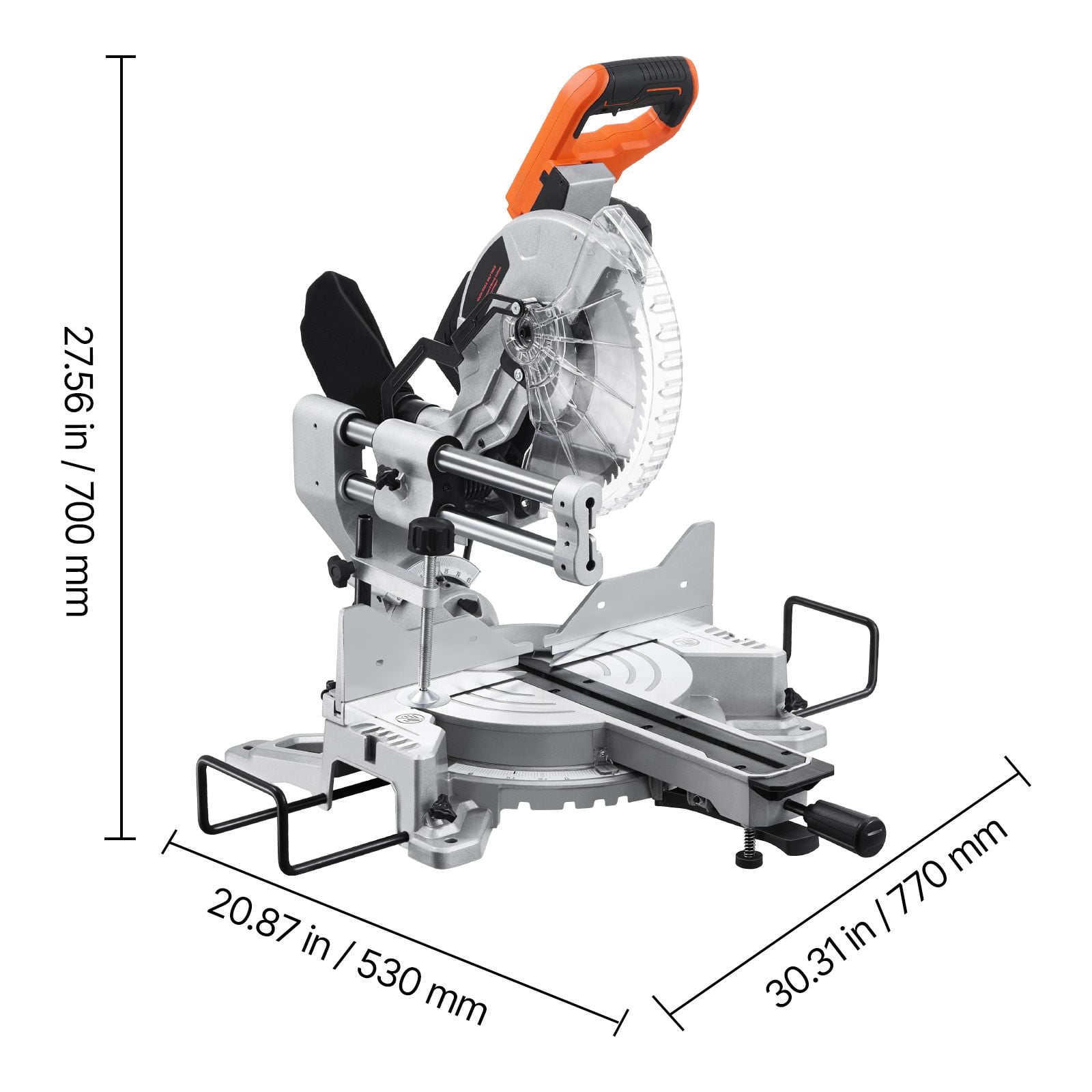 Dranite 10-Inch Compound Miter Saw Sliding, 15-Amp Double Bevel Design with 60T Blade