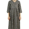 thumbnail image 5 of Moomaya A-Line Kurti Rayon 3/4 Sleeve Printed Rayon Tunic Dress Ethnic Kurta For Women, 5 of 7