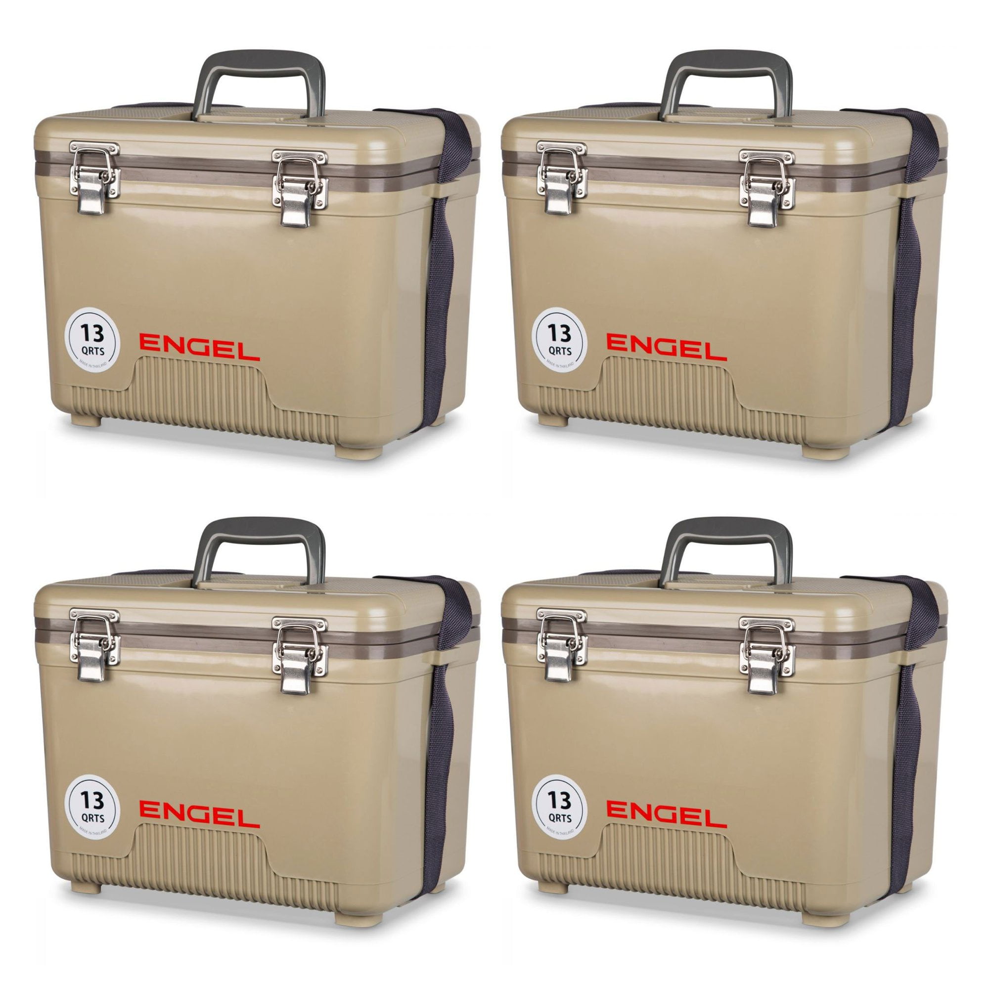 Engel 13 Quart Lightweight Fishing Dry Box Cooler with Shoulder Strap (4  Pack) 