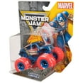 thumbnail image 6 of Monster Jam, Marvel Official Captain America Monster Truck, Die-Cast Vehicle, 1:64 Scale, Super Hero Kids Toys for Boys Ages 3 and up, 6 of 6