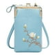 thumbnail image 1 of Bolso bandolera de piel para mujer con bolsillo para teléfono, tamaño pequeño (18 x 11 x 5 cm), múltiples ranuras para tarjetas y compartimentos con cremallera para una organización segura,, 1 of 9