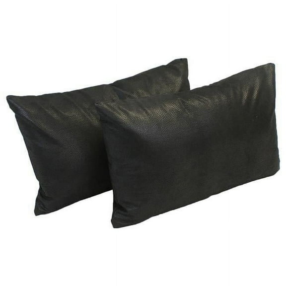 12-inch by 20-inch Rectangular Premium Faux Leather Throw Pillows (Set of 2) 9911-S2-ZP-ID-041